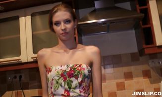 Lovable perfection Angel Hott is deepthroating like a pro without charging for it